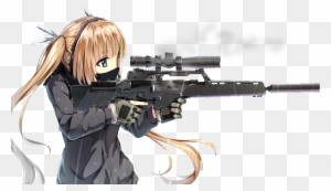 Anime Girl Render - Anime Girl With A Gun