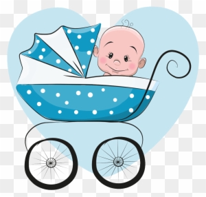 Cartoon Baby Carriage - Its A Boy Teddy Bear