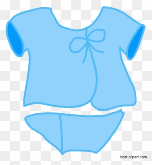 Baby Clothes In Blue Color, Free Clip Art - Free Printable Baby Shower Invitations