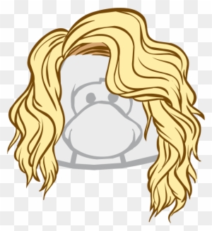 Free: Club Penguin Wig Hair , line cut hair transparent background PNG  clipart 
