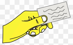 Yellow Hands Giving Offering Clip Art - Business Card Clip Art