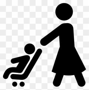 Mother Walking With Baby Stroller Comments - Woman With Stroller Icon
