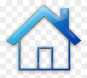 Simple Home Shape With Solid Roof Outline Icon - Blue Home Icon