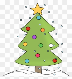 Colorful Clipart Snow - Cartoon Christmas Tree