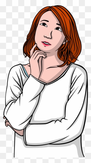 Woman Thought Girl Clip Art - Thinking Girl Cartoon Image Png