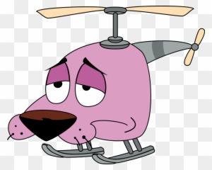 Scared Dog Cartoon - Courage The Cowardly Dog Helicopter