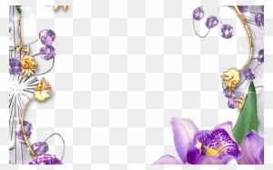 Purple Flower Borders And Frames Purple Flowers Golden - Border Clip Art Purple Floral Frames