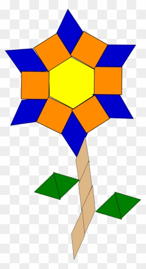 Flowers By @honylakiray, A Geometric Flower, On @openclipart - Flower Made Of Shapes