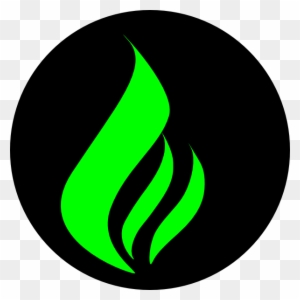 Green Flame Black Clip Art At Clker - Green Flame Logo Png