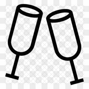 Cheers Icon - Cartoon Toasting Champagne Glasses