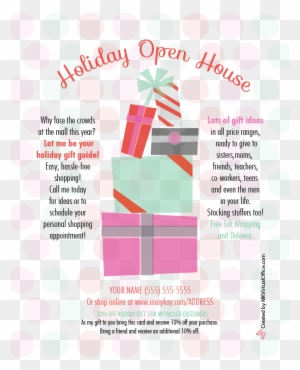 Stack Of Presents - Mary Kay Holiday Open House Flyer