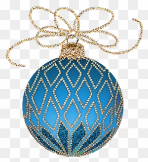 Christmas Ornament Clip Art - Gold And Blue Christmas Ornaments