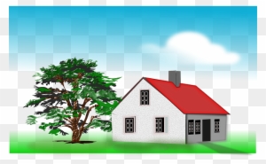 Vector Clip Art Of Large House Next To An Old Tree - Congratulations On Selling Your Home Card