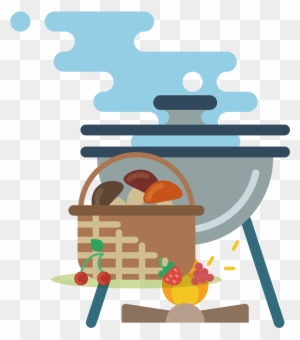 Camping Barbecue Grill Clip Art - Camping Illustration