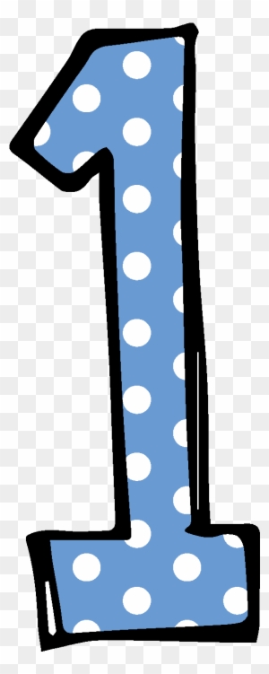 Blue Clipart Number One - Number Clipart 0 Polka Dots