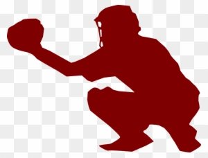 Catcher Baseball Fastpitch Softball Clip Art - Baseball Catcher Silhouette