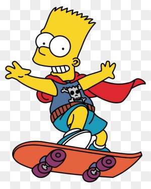 Top 97 Simpson Clip Art - Bart Simpson Skateboarding Png