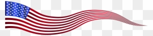 Wavy Usa Flag Banner Variation - American Flag Banner Clipart