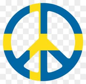 Sweden Peace Symbol Flag 3 Cnd Logo Peacesymbol Scalable - Sweden Flag Peace