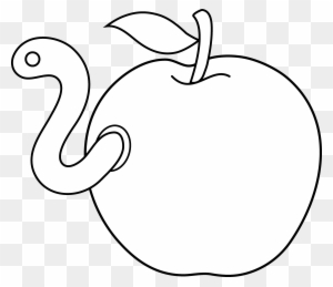 Apple Worm Clip Art - Worm In An Apple Drawing