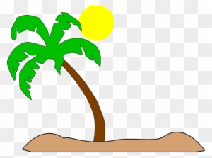 Palm Tree Beach Clip Art