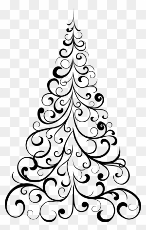 Christmas Tree Drawings Images Free Line Drawing Download  X Mas Tree  Clipart Black And White HD Png Download  1024x14151318660  PngFind