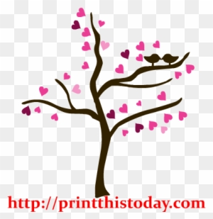 Love Birds Tree Clip Art - Love Birds In Tree Clipart