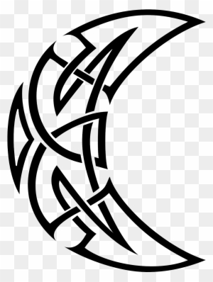 Celtic Clipart Tatoo - Tribal Moon Png