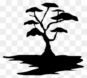 Rpg Map Symbols - African Tree Silhouette