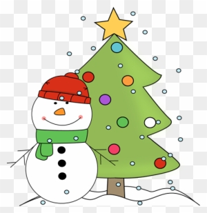 Xmas Tree Clip Art Christmas Tree Clipart Black And - Christmas Tree With Snowman