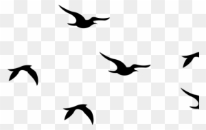 Blackbird Clipart Flying Dove - Silhouette Flying Birds