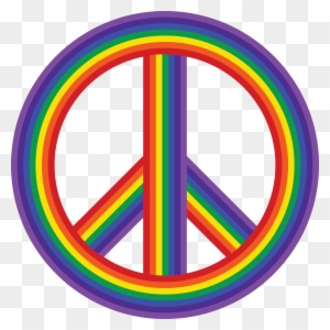 Free Clipart Of A Rainbow Peace Symbol - Transparent Background Peace Clipart