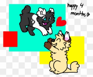 Happy 4 Months Anniversary By Choco-bit On Clipart - Happy 4 Months Anniversary