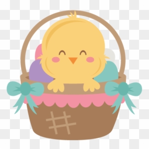 Easter Chick In Basket Svg Scrapbook Cut File Cute - Cute Easter Chick Clipart
