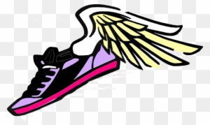 Pix For Track Shoes With Wings Clip Art Library - Running Shoe Clipart