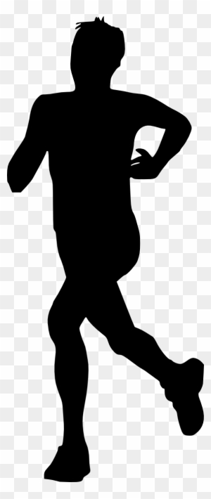 Silhouette Man Running - Soccer Player Silhouette Png