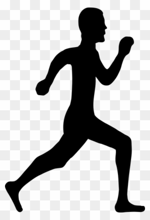 Run Running Man Silhouette Active Fitness Healthy - Person Running Clipart Png