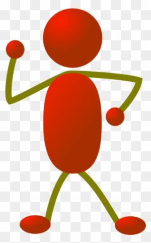 Stick Man Figure Dancing - Stick Figure Clip Art Color