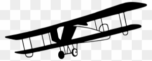 Vintage Biplane Png Clipart - Old Airplane Black And White