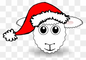 Sheep Face Cartoon With Santa Hat Scalable Vector Graphics - No Background Santa Hat