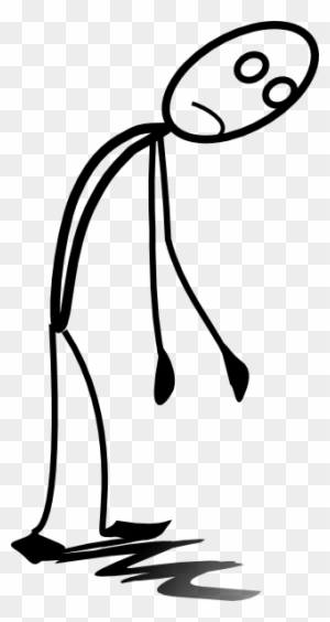 Cartoon Tired Person - Tired Stick Figure