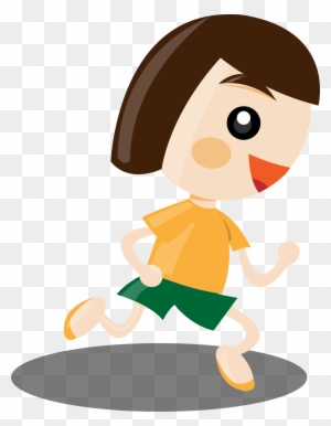 Person Running Clipart Image - Cartoon Girl Running Png