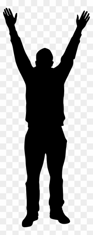 Man With Hands Up Silhouette Png Clip Art Imageu200b - Man Standing Silhouette Png
