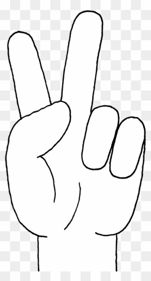 Peace Sign Hand Gesture Clipart - White Peace Hand Sign Png