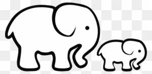 Elephant Clipart Easy Pencil And In Color Elephant - Baby Elephant Clipart Black And White