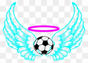 Blue Winged Soccer Ball Clip Art - Draw A Soccer Ball With Flames