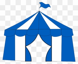Blue Circus Tent 2 Clip Art - Carnival Tent Clip Art Icon