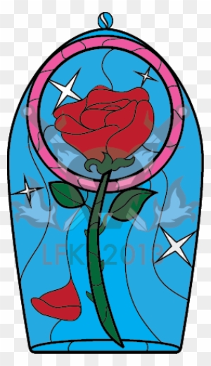 Beauty And The Beast Rose Tattoo By Lady Clipart - Beauty And The Beast Rose Stainedglass Pattern