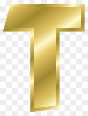 Free Effect Letters Alphabet Gold - Big Letter T Gold