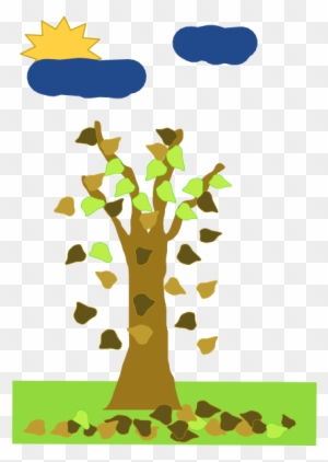 Tree With Leaves Falling Clip Art - Tree Falling Leaf Animation